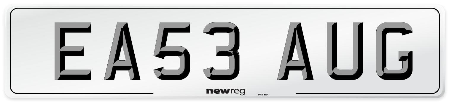 EA53 AUG Number Plate from New Reg